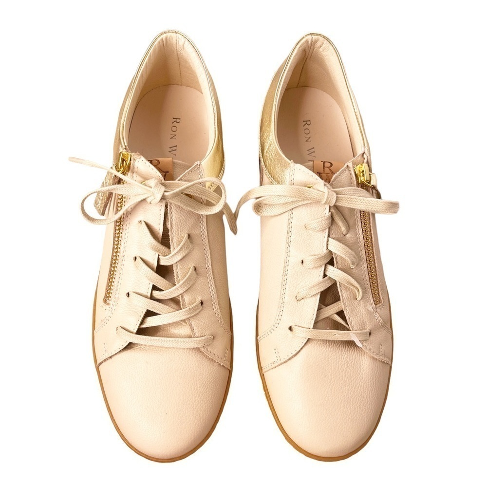 RON WHITE NEW in BOX Opal Sneaker in Calf and Cashmere Suede Cognac Size US 11 - Picture 5 of 15